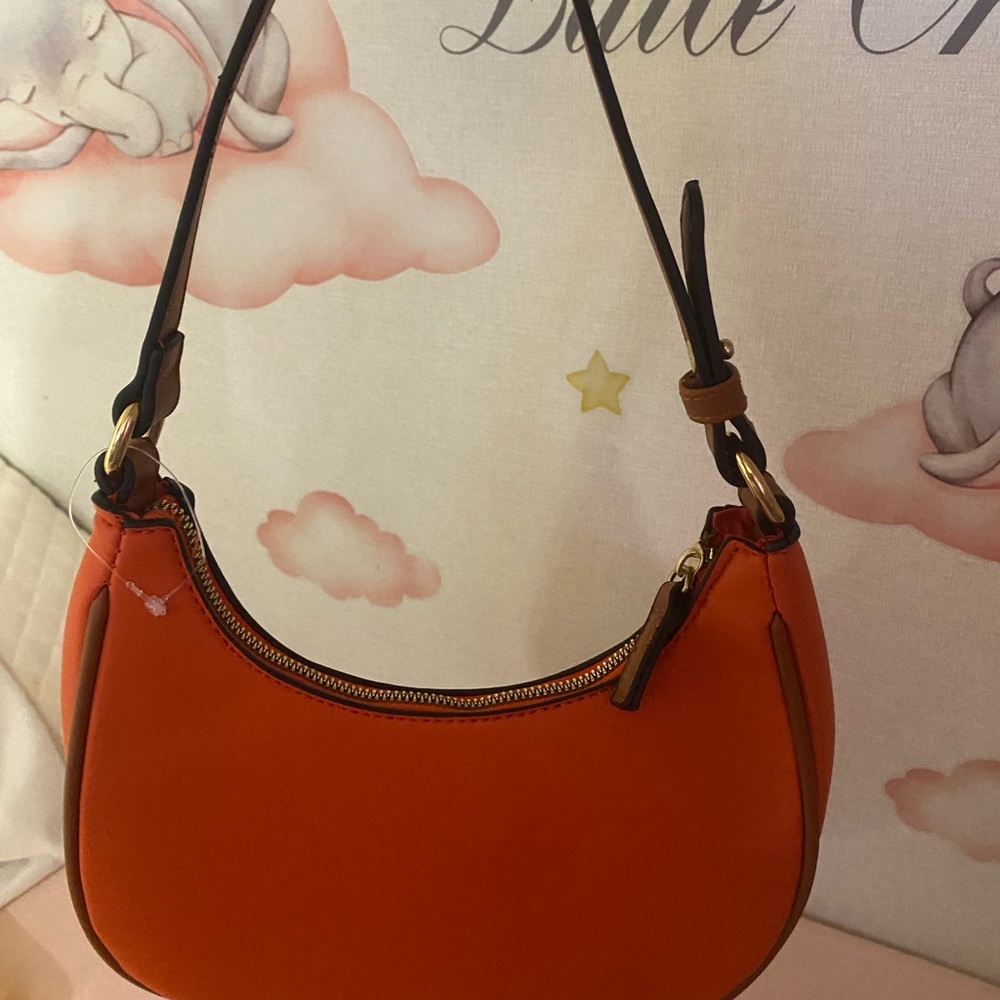 Orange Leather Shoulder Bag